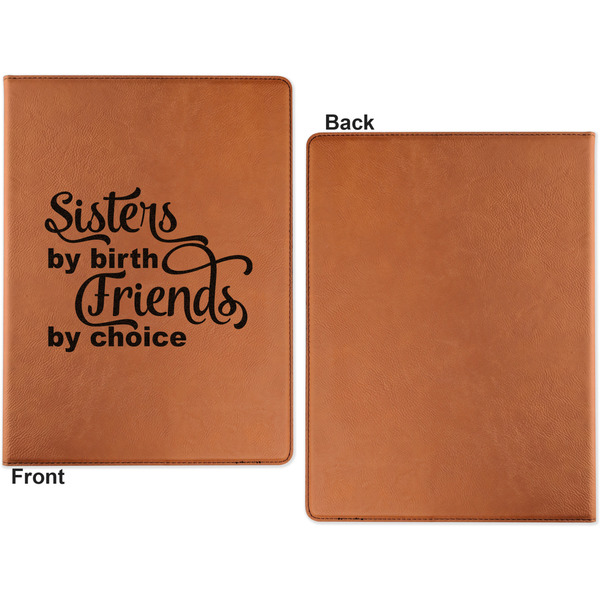 Sister Quotes and Sayings Cognac Leatherette Portfolios with Notepad - Small - Single Sided- Apvl