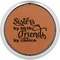 Sister Quotes and Sayings Cognac Leatherette Round Coasters w/ Silver Edge - Single