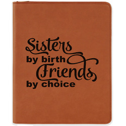 Sister Quotes and Sayings Leatherette Zipper Portfolio with Notepad