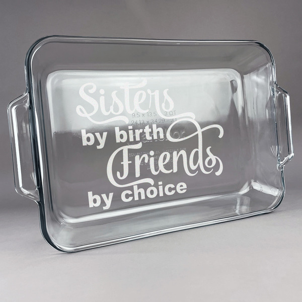 Custom Sister Quotes and Sayings Glass Baking Dish with Truefit Lid - 13in x 9in