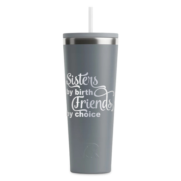 Custom Sister Quotes and Sayings RTIC Everyday Tumbler with Straw - 28oz - Grey - Double-Sided