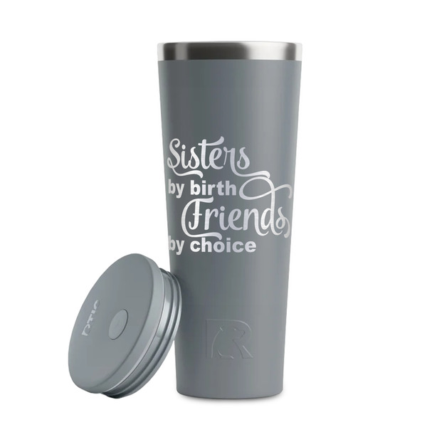 Sister Quotes and Sayings Grey RTIC Everyday Tumbler - 28 oz. - Lid Off