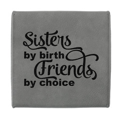 Sister Quotes and Sayings Jewelry Gift Box - Engraved Leather Lid