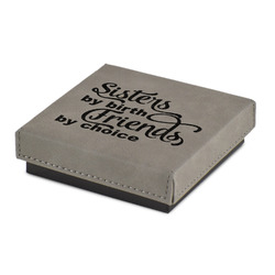 Sister Quotes and Sayings Jewelry Gift Box - Engraved Leather Lid