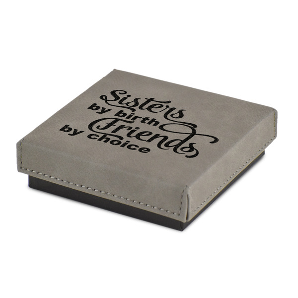 Custom Sister Quotes and Sayings Jewelry Gift Box - Engraved Leather Lid