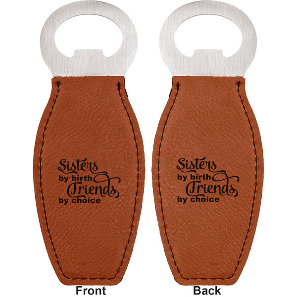 Sister Quotes and Sayings Leather Bar Bottle Opener - Front and Back