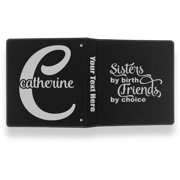 Sister Quotes and Sayings Leather Binder - 1" - Black- Back Spine Front View