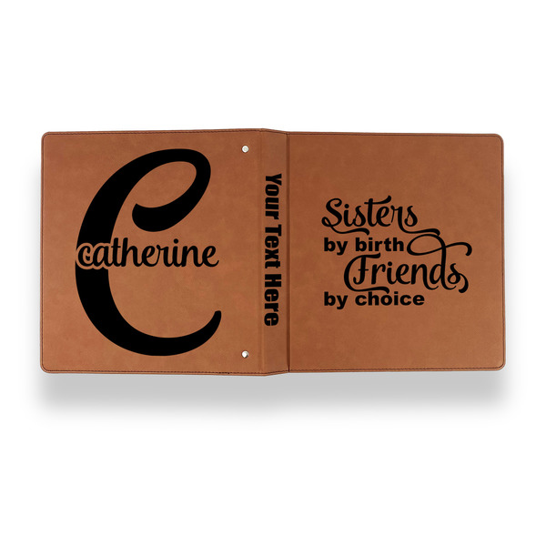 Sister Quotes and Sayings Leather Binder - 1" - Rawhide - Back Spine Front View