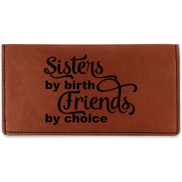 Custom Sister Quotes and Sayings Leatherette Checkbook Holder - Double Sided (Personalized)