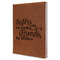 Sister Quotes and Sayings Leather Sketchbook - Large - Single Sided - Angled View