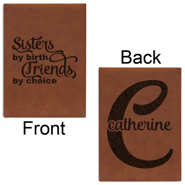 Sister Quotes and Sayings Leatherette Journals - Large - Double Sided - Front & Back View