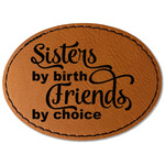 Sister Quotes and Sayings Faux Leather Iron On Patch - Oval