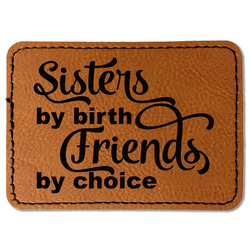 Sister Quotes and Sayings Faux Leather Iron On Patch - Rectangle