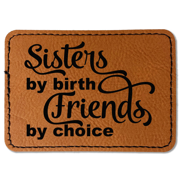 Custom Sister Quotes and Sayings Faux Leather Iron On Patch - Rectangle