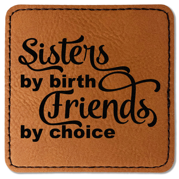 Custom Sister Quotes and Sayings Faux Leather Iron On Patch - Square