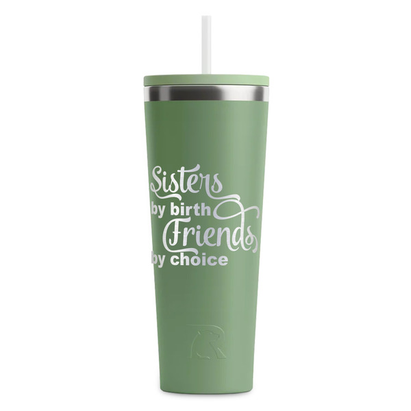 Custom Sister Quotes and Sayings RTIC Everyday Tumbler with Straw - 28oz - Light Green - Single-Sided