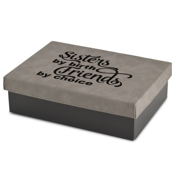 Custom Sister Quotes and Sayings Medium Gift Box w/ Engraved Leather Lid