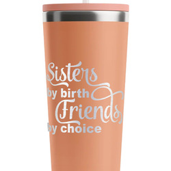 Sister Quotes and Sayings RTIC Everyday Tumbler with Straw - 28oz - Peach - Double-Sided