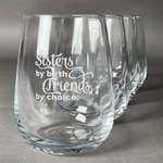 Sister Quotes and Sayings Stemless Wine Glasses (Set of 4)