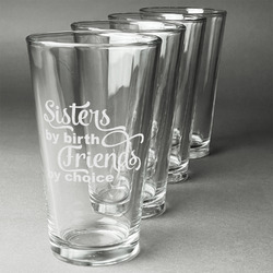 Sister Quotes and Sayings Pint Glasses - Engraved (Set of 4)