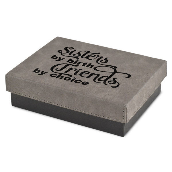 Custom Sister Quotes and Sayings Small Gift Box w/ Engraved Leather Lid