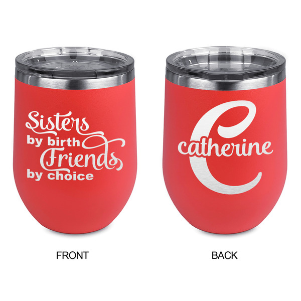 Sister Quotes and Sayings Stainless Wine Tumblers - Coral - Double Sided - Approval
