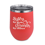 Sister Quotes and Sayings Stemless Stainless Steel Wine Tumbler - Coral - Single Sided