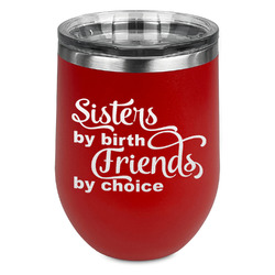 Sister Quotes and Sayings Stemless Stainless Steel Wine Tumbler - Red - Double Sided