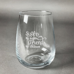 Sister Quotes and Sayings Stemless Wine Glass - Engraved