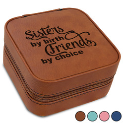 Sister Quotes and Sayings Travel Jewelry Box - Leather