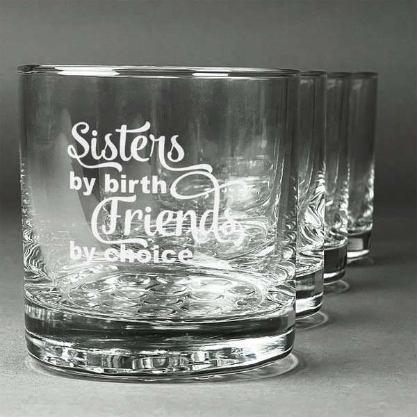 Custom Sister Quotes and Sayings Whiskey Glasses (Set of 4)