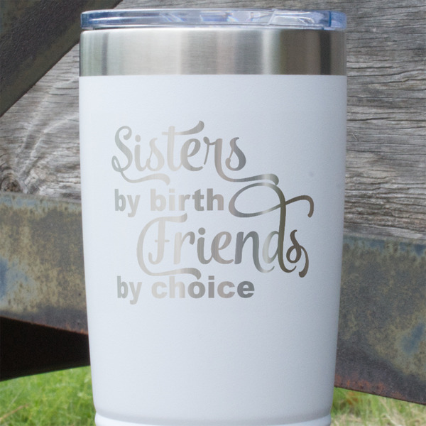 Sister Quotes and Sayings White Polar Camel Tumbler - 20oz - Close Up
