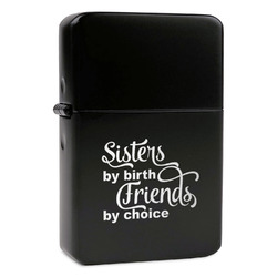 Sister Quotes and Sayings Windproof Lighter - Black - Double Sided & Lid Engraved