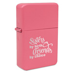 Sister Quotes and Sayings Windproof Lighter - Pink - Single Sided & Lid Engraved