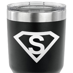 Super Hero Letters 30 oz Stainless Steel Tumbler - Black - Double Sided (Personalized)
