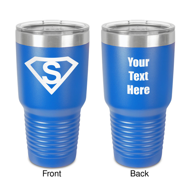 Custom Super Hero Letters 30 oz Stainless Steel Tumbler - Royal Blue - Double-Sided (Personalized)
