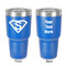 Super Hero Letters 30 oz Stainless Steel Ringneck Tumbler - Blue - Double Sided - Front & Back