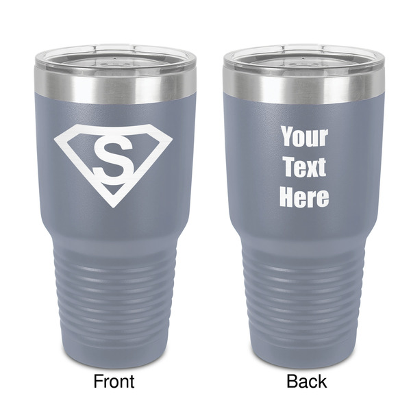 Custom Super Hero Letters 30 oz Stainless Steel Tumbler - Grey - Double-Sided (Personalized)