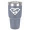 Super Hero Letters 30 oz Stainless Steel Ringneck Tumbler - Grey - Front