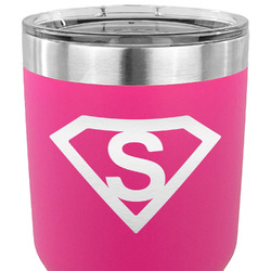 Super Hero Letters 30 oz Stainless Steel Tumbler - Pink - Single Sided
