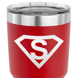 Super Hero Letters 30 oz Stainless Steel Tumbler - Red - Single Sided