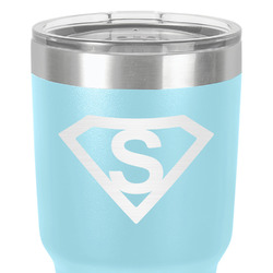 Super Hero Letters 30 oz Stainless Steel Tumbler - Teal - Double-Sided (Personalized)