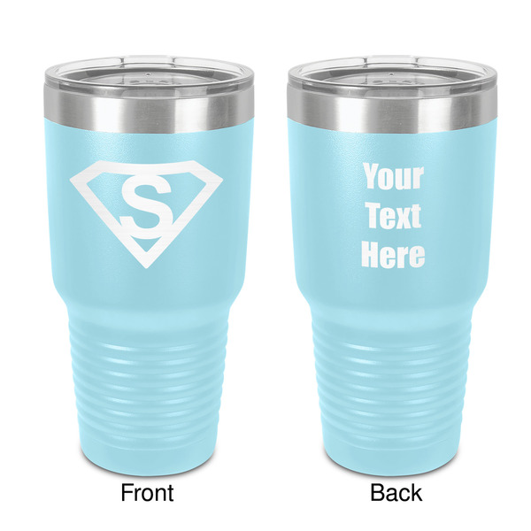 Custom Super Hero Letters 30 oz Stainless Steel Tumbler - Teal - Double-Sided (Personalized)