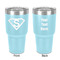 Super Hero Letters 30 oz Stainless Steel Ringneck Tumbler - Teal - Double Sided - Front & Back