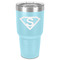 Super Hero Letters 30 oz Stainless Steel Ringneck Tumbler - Teal - Front