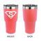 Super Hero Letters 30 oz Stainless Steel Ringneck Tumblers - Coral - Single Sided - APPROVAL