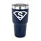 Super Hero Letters 30 oz Stainless Steel Ringneck Tumblers - Navy - FRONT