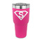 Super Hero Letters 30 oz Stainless Steel Ringneck Tumblers - Pink - FRONT