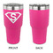 Super Hero Letters 30 oz Stainless Steel Ringneck Tumblers - Pink - Single Sided - APPROVAL