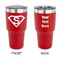 Super Hero Letters 30 oz Stainless Steel Ringneck Tumblers - Red - Double Sided - APPROVAL